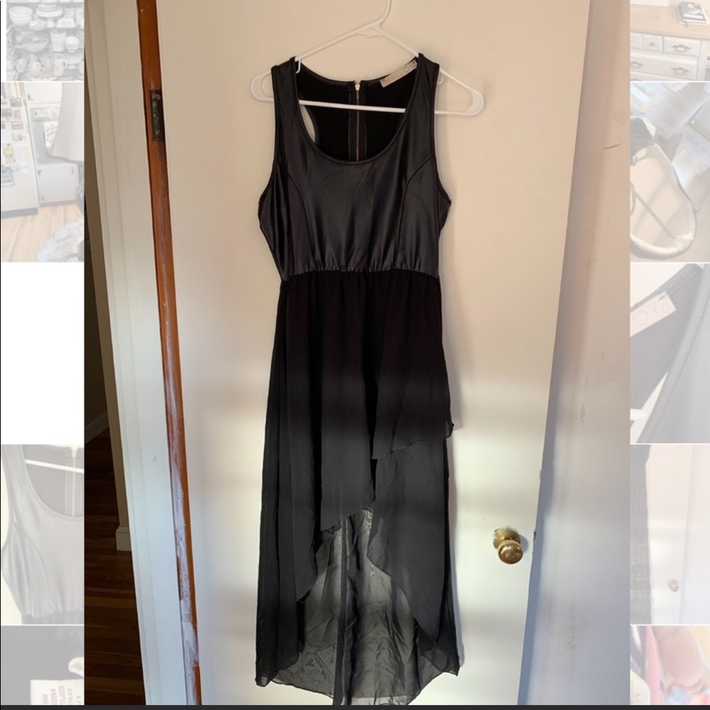 Black high low dress